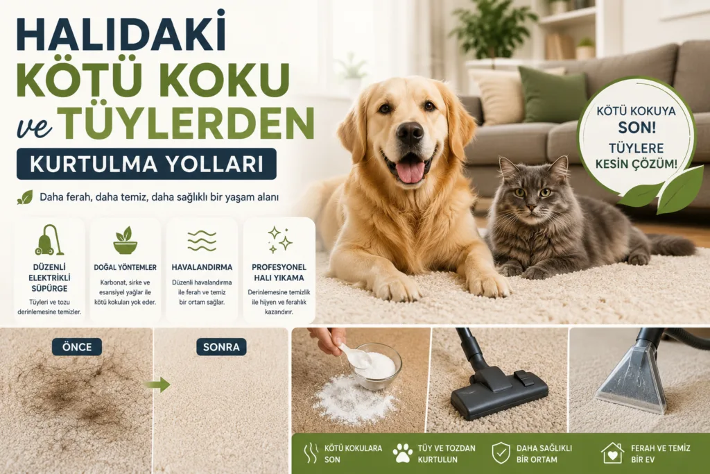 Halıdaki Kötü Koku ve Tüylerden Kurtulma Yolları